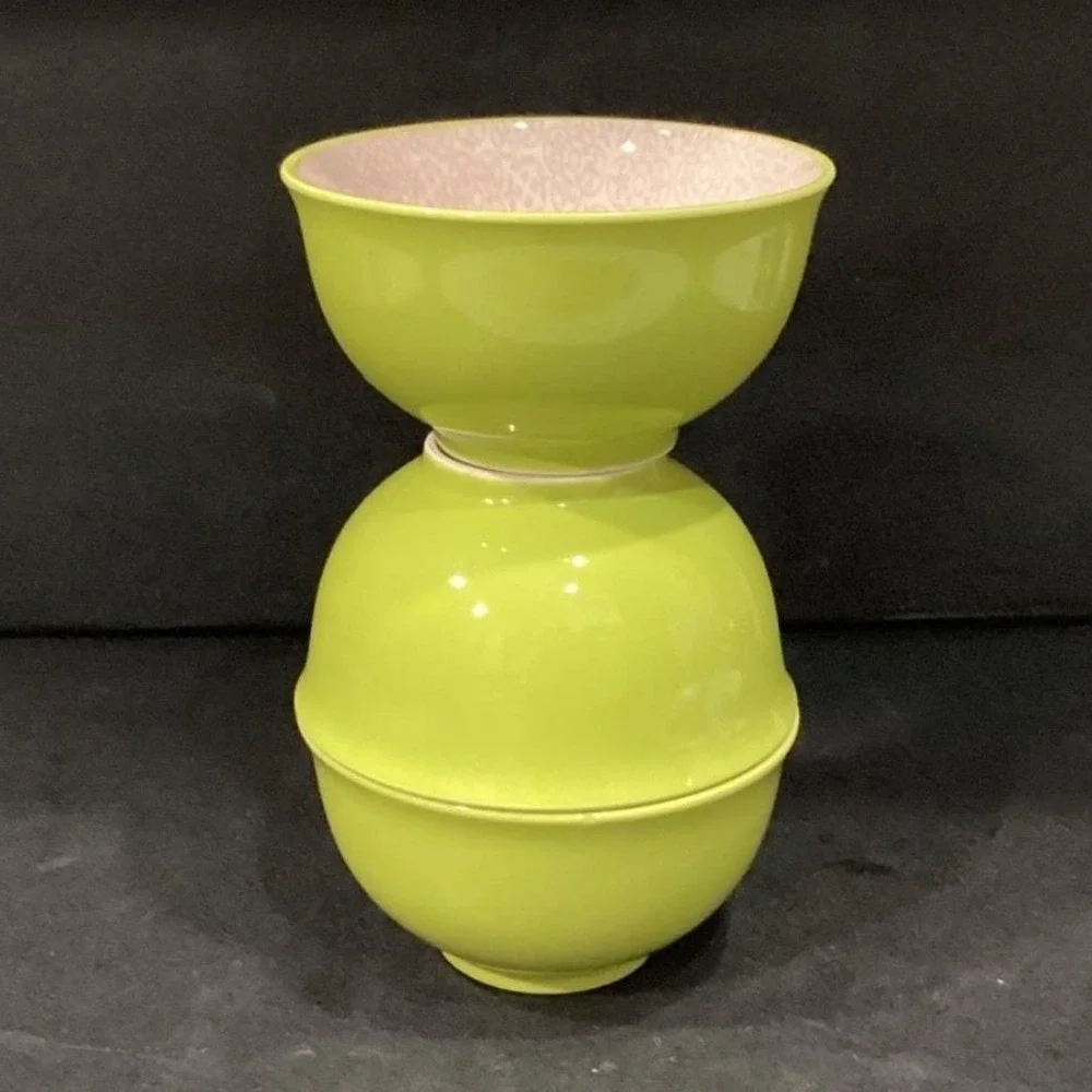 Jameson & Tailor Lime Green Cereal Bowls, Set of 3, Vintage Boutique Kitchenware